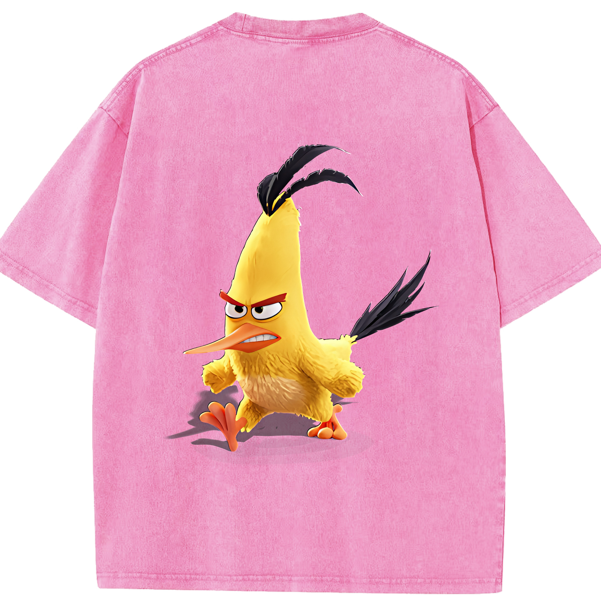 （画像用） Angry Birds アングリーバード 綿100% ヴィンテージ風 半袖Tシャツ（背面プリント）
